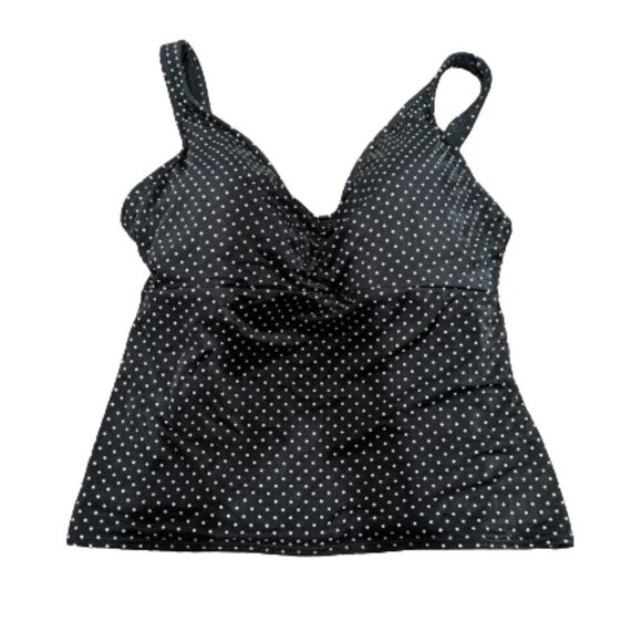 Miraclesuit Black with White Polkadots Tankini Size 12D - Picture 1 of 6